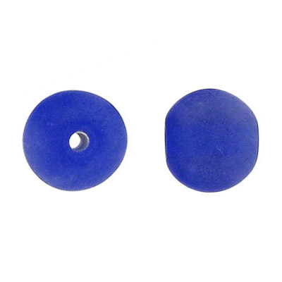 LIQUIDATION! Billes de verre Inde, rond, 12mm, bleu mat. Vendu en paquet de 250 grammes. (SKU# GBI12MM/M83)