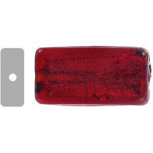 LIQUIDATION! Glass bead India, silver foil, rectangle, 36x20x10mm, dark red. (SKU# GBI231/SF96). Sold per pack of 12