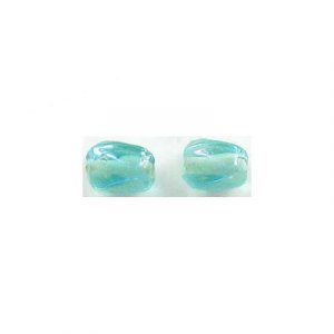 LIQUIDATION! Glass bead India, satin green-ab. (SKU# GBI3198/G85). Sold per pack of 500 grams.