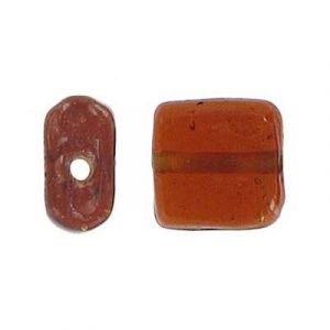 LIQUIDATION! Glass bead India, flattened square, 12x7mm, transparent brown. (SKU# GBI3469/61). Sold per pack of 250 grams.