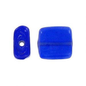 LIQUIDATION! Glass bead India, flattened square, 12x7mm, transparent blue. (SKU# GBI3469/83). Sold per pack of 250 grams.