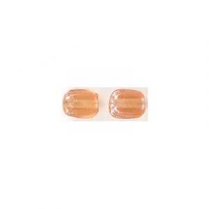 LIQUIDATION! Glass bead India, rectangle, satin peach. (SKU# GBI3486/S53). Sold per pack of 500 grams.
