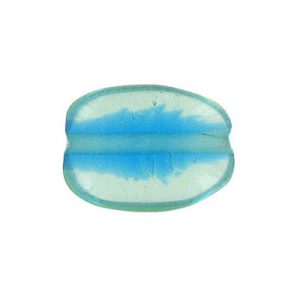 LIQUIDATION! Glass bead India, two-tone aqua blue. (SKU# GBI3663/C65). Sold per pack of 50
