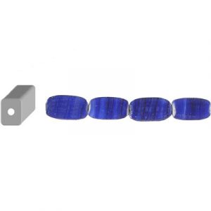 LIQUIDATION! Glass bead India, matte striped rectangle, purple. (SKU# GBI533/GQL6). Sold per pack of 1 strand(s).