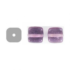 LIQUIDATION! Glass bead India, flat square purple. (SKU# GBI631/109). Sold per pack of 250 grams.