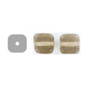 LIQUIDATION! Glass bead India, flat square gray. (SKU# GBI631/78). Sold per pack of 250 grams.
