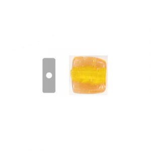 LIQUIDATION! Glass bead India, two-tone cube yellow. (SKU# GBI631/C66). Sold per pack of 250 grams.