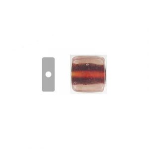 LIQUIDATION! Glass bead India, two-tone cube brown. (SKU# GBI631/C69). Sold per pack of 250 grams.