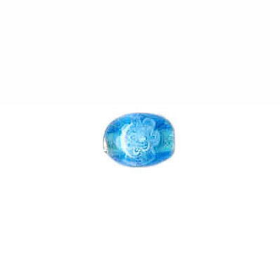 LIQUIDATION! Glass bead India, millefiori, 6x8mm, aqua. (SKU# GBI6X8/CV710). Sold per pack of 100