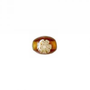 LIQUIDATION! Glass bead India, millefiori, 6x8mm, light brown. (SKU# GBI6X8/CV712). Sold per pack of 100