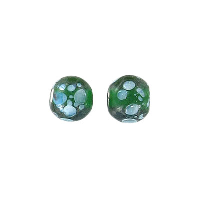 LIQUIDATION! Billes de verre Inde, 8mm, rond, vert. Vendu en paquet de 250 grammes. (SKU# GBI8MM/BJ60)