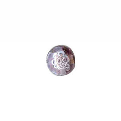 LIQUIDATION! Billes de verre Inde, 8mm, millefiori lilac. Vendu en paquet de 100. (SKU# GBI8MM/CV711)