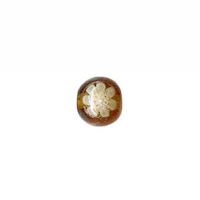 LIQUIDATION! Glass bead India, 8mm, millefiori light brown. (SKU# GBI8MM/CV712). Sold per pack of 100