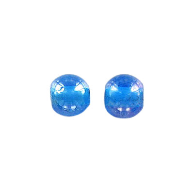 LIQUIDATION! Glass bead India, 8mm, satin aqua blue-ab. (SKU# GBI8MM/G68). Sold per pack of 250 grams.