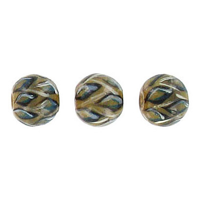 LIQUIDATION! Glass bead India, 8mm, hand painted animal print. (SKU# GBI8MM/TORT). Sold per pack of 50
