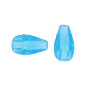 LIQUIDATION! Glass bead India, pear shaped, aqua blue. (SKU# GBI901/77). Sold per pack of 250 grams.