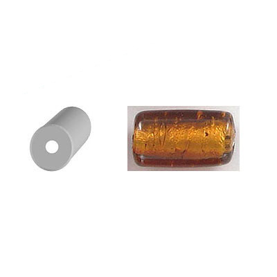 LIQUIDATION! Billes de verre Inde, silver lined, topaz. Vendu en paquet de 100. (SKU# GBI991/V61)