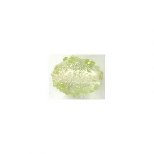 LIQUIDATION! Glass bead India, 9x11mm, oval, olivine/crystal. (SKU# GBI9X11/GM52). Sold per pack of 250 grams.