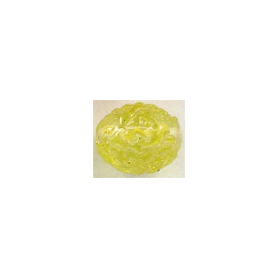 LIQUIDATION! Glass bead India, 9x11mm, oval, yellow/crystal. (SKU# GBI9X11/GM72). Sold per pack of 250 grams.