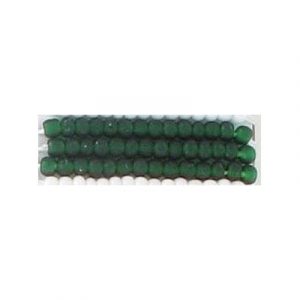 Seed beads, natural transparent bead matte green, size 10. (SKU# GBM10L/50150). Sold per pack of 500 grams.