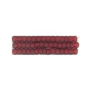 Seed beads, natural transparent bead matte red, size 10. (SKU# GBM10L/90120). Sold per pack of 500 grams.