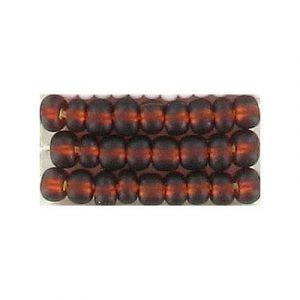 Perles de rocaille, en vrac, brun mat, doublé d'argent, grandeur 6. Vendu en paquet de 500 grammes. (SKU# GBM6L/17140)