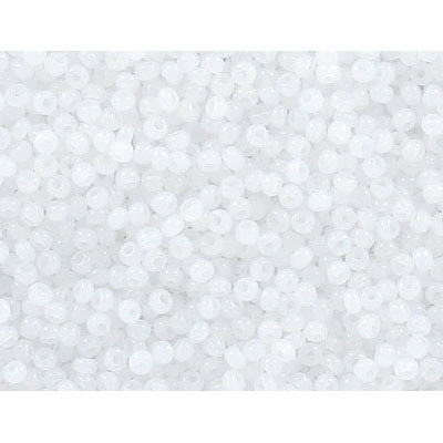 Seed beads, rocaille bead, strung, frosted crystal, size 10. (SKU# GBR10L/02090). Sold per pack of 500 grams.