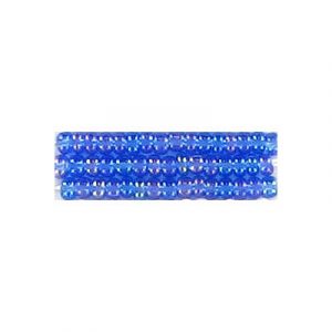 Perles de rocaille, en vrac, bleu arc-en-ciel transparent, grandeur 10. Vendu en paquet de 500 grammes. (SKU# GBR10L/31050)