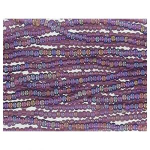 Seed beads, dark purple charotte bead strung, 1.7x1mm bead, 12 inch strings, 12 strings, approx. 3600 beads. (SKU# GBR13S/21060). Sold individually.