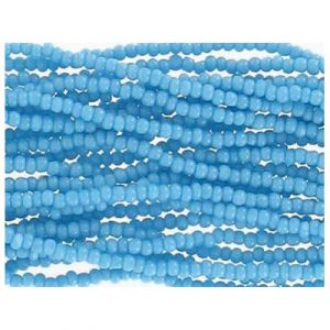 Seed beads, turquoise charotte bead strung, 1.7x1mm bead, 12 inch strings, 12 strings, approx. 3600 beads. (SKU# GBR13S/63030). Sold individually.