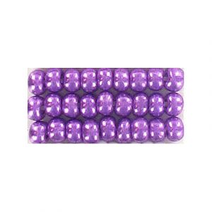 Perles de rocaille, améthyste métallique, en vrac, grandeur 6. Vendu en paquet de 250 grammes. (SKU# GBR6L/18328)