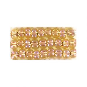 Seed beads, rocaille bronze lined transparent ab light colorado topaz, size 6. (SKU# GBR6L/19029). Sold per pack of 250 grams.