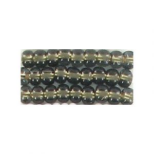 Seed beads, rocaille bronze lined transparent smoky quartz, size 6. (SKU# GBR6L/45014). Sold per pack of 500 grams.