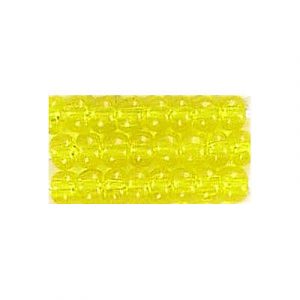 Perles de rocaille, jaune transparent, grandeur 6. Vendu en paquet de 500 grammes. (SKU# GBR6L/80010)