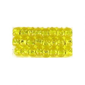 Perles de rocaille, jaune, grandeur 6 en vrac. Vendu en paquet de 250 grammes. (SKU# GBR6L/87010)