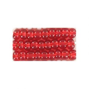 Seed beads, rocaille bronze lined transparent siam, size 6. (SKU# GBR6L/95074). Sold per pack of 250 grams.