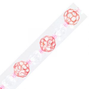 LIQUIDATION! Glass beads, spiderweb, 14mm, faceted, salmon, 7 inch strand, 6 beads. (SKU# GBSW14MMF/5653). Sold per pack of 1 strand(s).