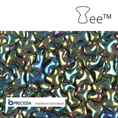 Preciosa, billes "Tee" tchèque, 8mm, iris vert. Vendu en paquet de 100. (SKU# GBT8/B21455)