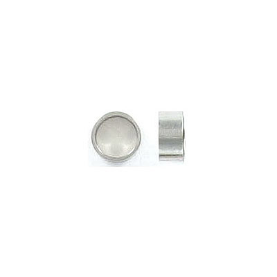 Metal beads, 6x3mm, rondelle, inside diameter 5mm, stainless steel, grade 304l. (SKU# MB101/SS). Sold per pack of 100