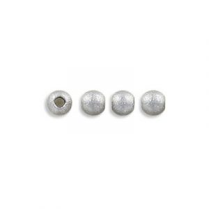 Metal beads, 4mm, stardust, approx. hole size 1.70mm, stainless steel, 304L. (SKU# MB4MMFR/SS). Sold per pack of 50