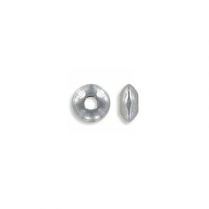 Metal beads, 6x3mm, rondelle, approx. hole size 2mm, stainless steel, 304L. (SKU# MB6X3MM/SS). Sold per pack of 50
