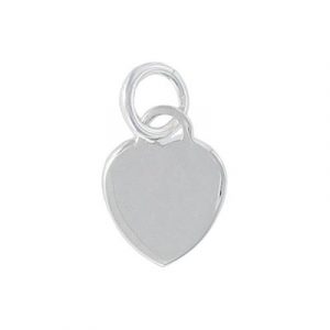 Sterling silver pendant, charm, flat tiffany heart, 19x14.5mm, .925. (SKU# MPTHRT/SSWH). Sold individually.