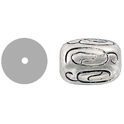Plastic bead, 19x14mm, antique silver. (SKU# PB556/OXWH). Sold per pack of 50