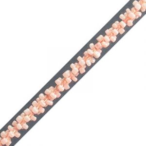 LIQUIDATION! Cord with rocaille beads, peach, 5 meters. (SKU# SM5.0MM/PEA). Sold per pack of 1 spool(s).