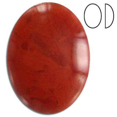 Semi-precious cabochon, red jasper, oval, 40x30mm. (SKU# SP40X30/JASP). Sold per pack of 12