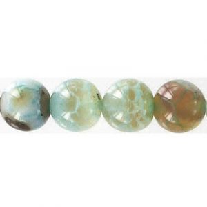 Semi-precious round beads, 16 inch strand, cracked aqua agate, 10mm. (SKU# SPBD10MM/BOA). Sold per pack of 1 strand(s).