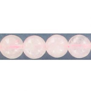 Billes semi-précieuses rondes, corde de 16 pouces, quartz rose, 10mm. Vendu en paquet de 1 corde(s). (SKU# SPBD10MM/RQ)