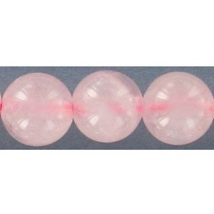 Billes semi-précieuses rondes, 12mm, quartz rose, corde de 16 pouces. Vendu en paquet de 1 corde(s). (SKU# SPBD12MM/RQ)