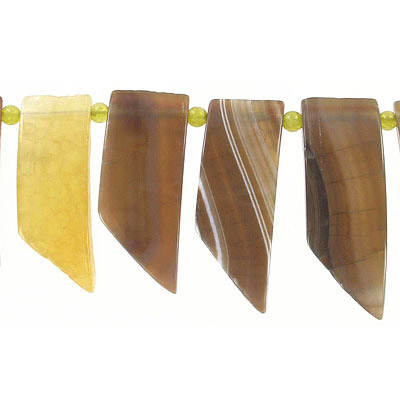 Billes semi-précieuses, goutte de dague, agate brune, apx. corde de 16 pouces. Vendu en paquet de 1 corde(s). (SKU# SPBD31977/BRAG)