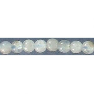 Billes semi-précieuses rondes, 4mm, aigue-marine, corde de 16 pouces. Vendu en paquet de 1 corde(s). (SKU# SPBD4MM/AQ)